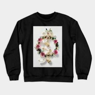 Printed Paper Quilling Art/Original Art by Hyunah Yi/ Christmas print card /Christmas handmade card/Rose wreath card Crewneck Sweatshirt